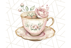 Pastel Tea Clip Art PNG with Sweets and Floral Accents Png Product Image 5