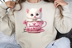 Valentines Day Kitty Cups Clipart PNG Product Image 1