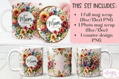 Best Mum Photo Mug Sublimation Design | Mother's Day Mug PNG Product Image 8