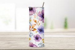 Flowers Tumbler Wrap, Sublimation PNG design, Watercolor Product Image 2