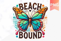 Beach Bound - Butterfly Sublimation - Clipart PNG Design Product Image 1
