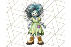 Bold Zombie Clipart PNG, Creepy Halloween Clip Art Product Image 5