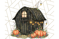 Halloween Cottagecore Barn PNG Clipart, Fall Style Product Image 5