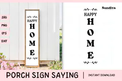 Porch Sign Saying SVG | Happy Home Product Image 1