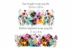 40 oz Stanley Cup Wrap Png, Bee and Honey Floral Tumbler Wra Product Image 2
