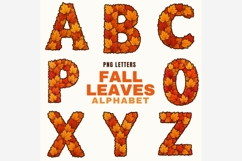 Fall Leaves Alphabet PNG Bundle, A-Z Autumn Leaf Letters Product Image 2