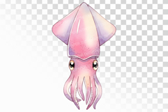 Cute Squid Marine Animal Pink Tentacle Ocean PNG Summer Product Image 1