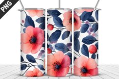Flowers Tumbler Wrap | Sublimation Design | Tumbler PNG Product Image 1