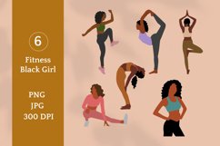 Fitness Black Girl Clipart | Abstract Girl Modern Art Product Image 1