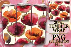 Sublimation Wonders 20oz tumbler wrap, Flower Pattern Product Image 1