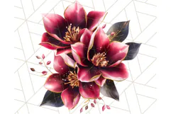 Gothic Floral PNG, Dark Aesthetic Flowers Clipart Print Product Image 5