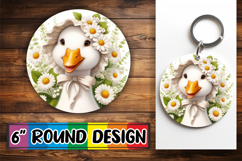 Radiant Ornaments Circle Sublimation PNG, Goose Product Image 1