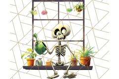 Quirky Skeleton Clipart PNG, Funny Halloween Bones Art Product Image 5