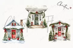 Watercolor Christmas Porch Clipart | Watercolor Christmas Product Image 3
