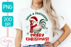 Merry Christmas sublimation PNG, Christmas rooster PNG Product Image 3