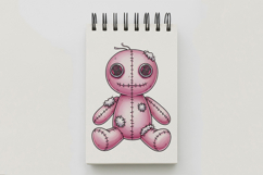 Spiral Eyes Stitched Doll Pink Halloween Voodoo PNG Product Image 5