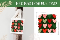 Love Hearts Illustration, Love Hearts Tote Bag Sublimation Product Image 1