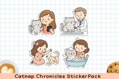 Funny Printable Cat Stickers. PNG. Product Image 1