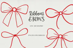 Ribbons & Bows Line Art Clipart SVG | PNG | EPS Product Image 1