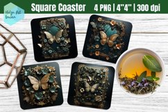 3D Butterfly Square Coaster Sublimation Product Image 1