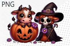 Halloween Cow Sublimation - Clipart PNG Design Product Image 1