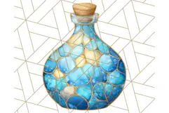 Stained Glass Sea Creatures PNG Clipart, Ocean Fantasy Product Image 5