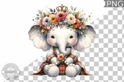 Floral Crown Elephant Sublimation - Clipart Bundle Product Image 5