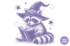 Funny Sarcastic Feral Witch Raccoon Halloween PNG DTF Bundle Product Image 12