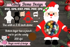 Santa Claus candy dome ornament svg, sweet holder design svg Product Image 1
