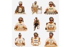 Mahjong Ladies Clipart PNG, Senior Mahjong Women Sublimation Product Image 5