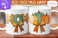 Mom mug wrap sublimation, Fall season mug template Product Image 1