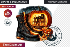 Halloween Character Boots - Spooky Gothic Clipart PNG Product Image 1
