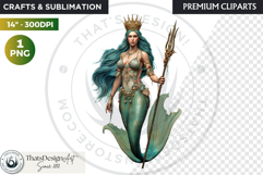 Deep Sea Fantasy Clipart PNG, Mermaid, ocean mythology Product Image 1
