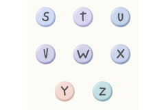 Pastel Bead Alphabet PNG Bundle | Cute Letter Clipart Product Image 6