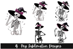 4 Halloween Skeleton Clipart PNG | Spooky Season Png Product Image 1