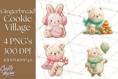 Gingerbread Village Gouache PNG Clipart Product Image 1