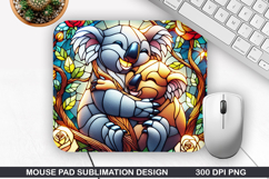 koala Mouse Pad Sublimation, Valentine Mouse Pad PNG Product Image 1