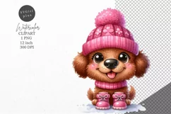 Christmas clipart| Puppy clipart |Christmas sublimation Product Image 1