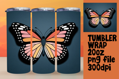 Stylish 20oz Tumbler Design , Butterfly Product Image 1