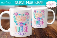 Nurse Life Mug Wrap for Sublimation | Nurse mug PNG Product Image 1