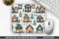 House Mouse Pad, Christmas Mouse Pad PNG Design Product Image 1