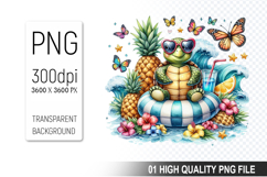 Summer Animals Clipart PNG Bundle, Tropical Summer Animals Product Image 6