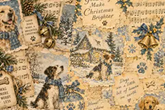 Dogs Christmas Junk Journal Pages Product Image 4