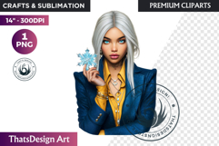 Modern Winter Girl Fashion Illustrations PNG Graphics Product Image 1
