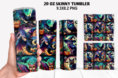 Skinny Tumbler 20oz Wrap Design,Halloween Tumbler PNG Design Product Image 1