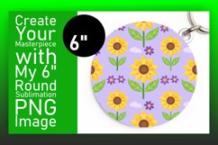 Sublimation Circle Design Keychain Boho Garden PNG Product Image 1