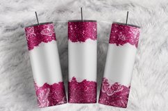 Custom Name Faux Glitter Butterflies 20 oz tumbler wrap Product Image 1