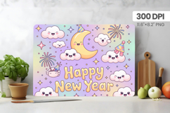 Happy New Year Cutting Board PNG Festive New Year's Eve 2026 Product Image 1