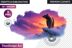 Watercolor Polar Bear Arctic Wildlife animal Illustration Product Image 1