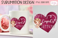 Shot by Cupid's arrow PNG sublimation for Valentine's day Product Image 2
